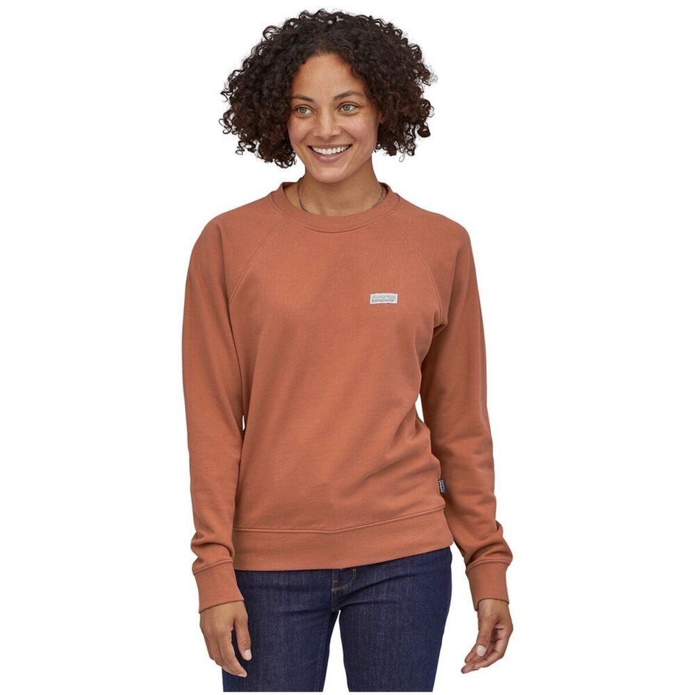 Patagonia Womens Worn Wear Pastel Label Ahnya Crew Sweatshirt Size S Barro Brown
